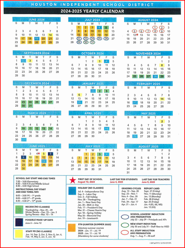  2024-2025 Academic Calendar